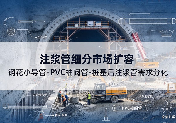 江源注浆管细分市场扩容，隧道钢花小导管、PVC 袖阀管、桩基后注浆管需求分化